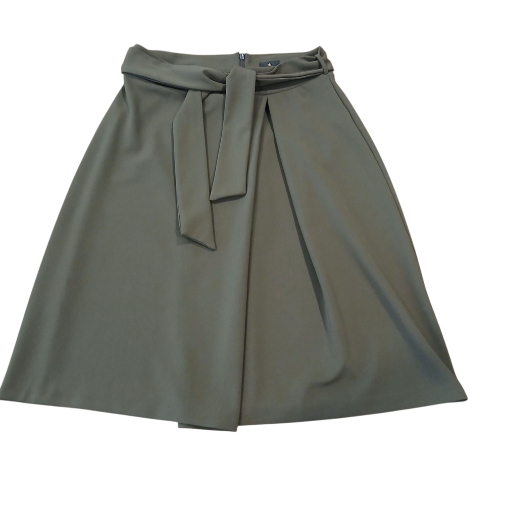 NEW Worthington Brown Knee Length Belted Skirt Classic Travel Size 6 Work